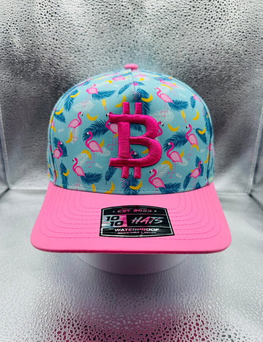 The Oracle Miami Pink Bitcoin Cap.