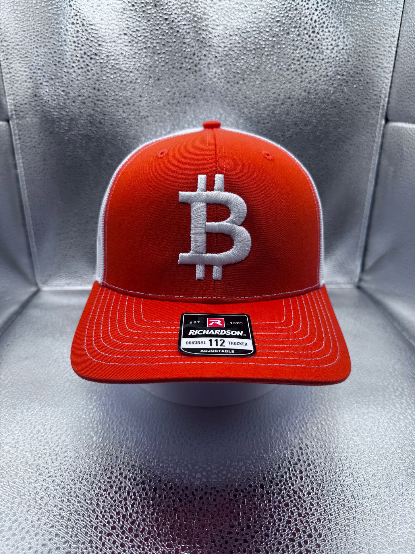 Orange Trucker with White Mesh